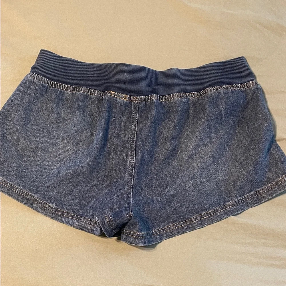 Denim Drawstring Women’s Shorts - Blue